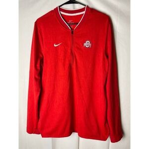 Nike Ohio State Buckeyes Men's 1/2 Zip Pullover Jacket Red Size Medium